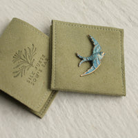Blue Opal Swallow Bird Brooch
