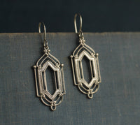 Silver Art Deco Drop Earrings