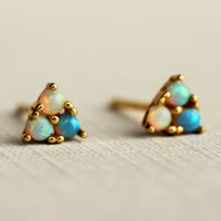 Turquoise Trio Opal Stud Earrings
