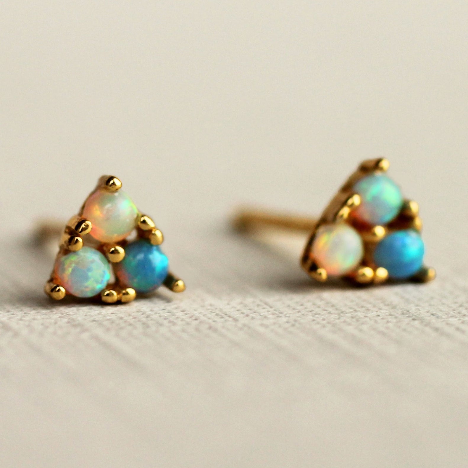 Turquoise Trio Opal Stud Earrings