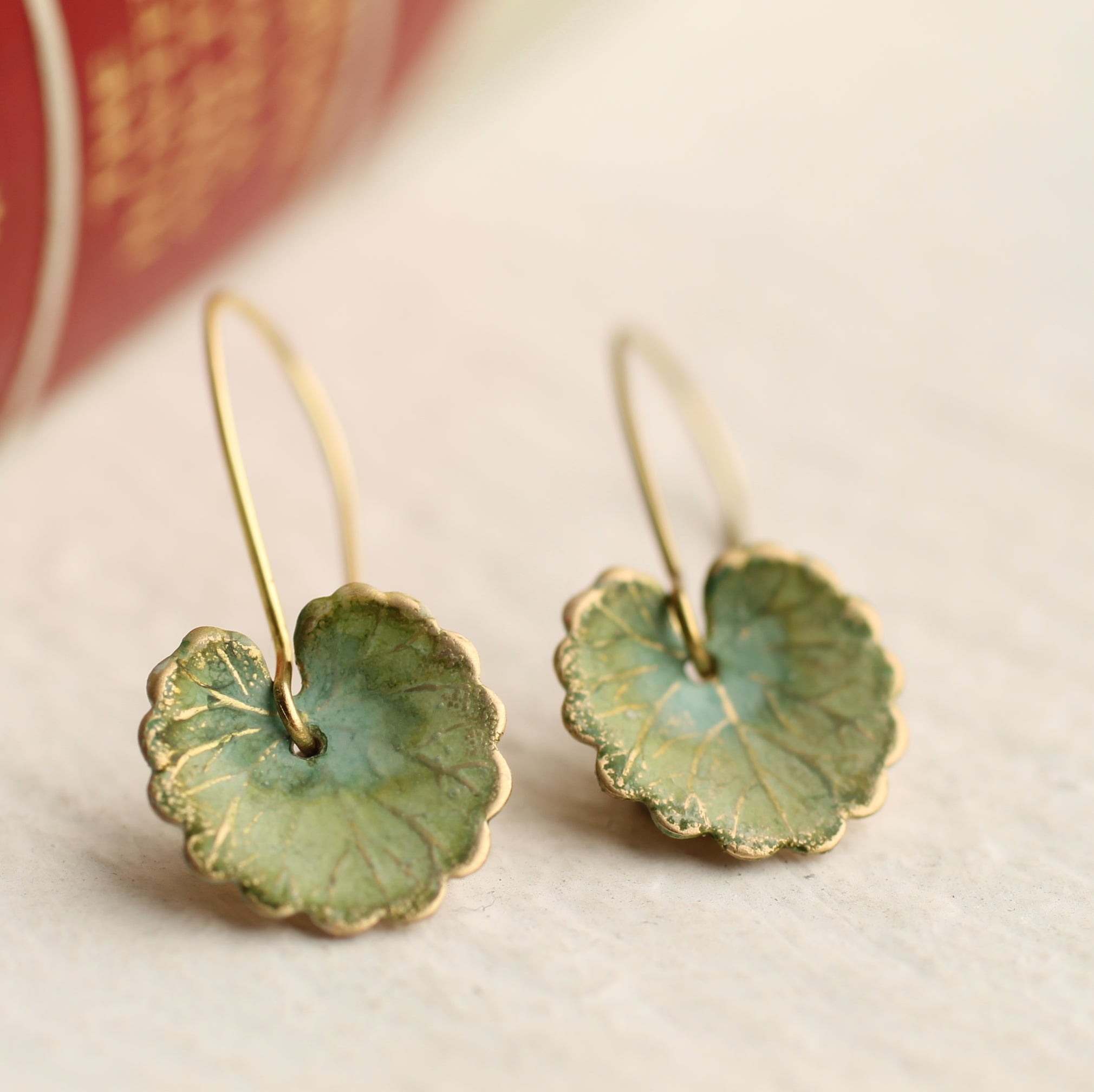 Willow Olive Green Leaf Earrings