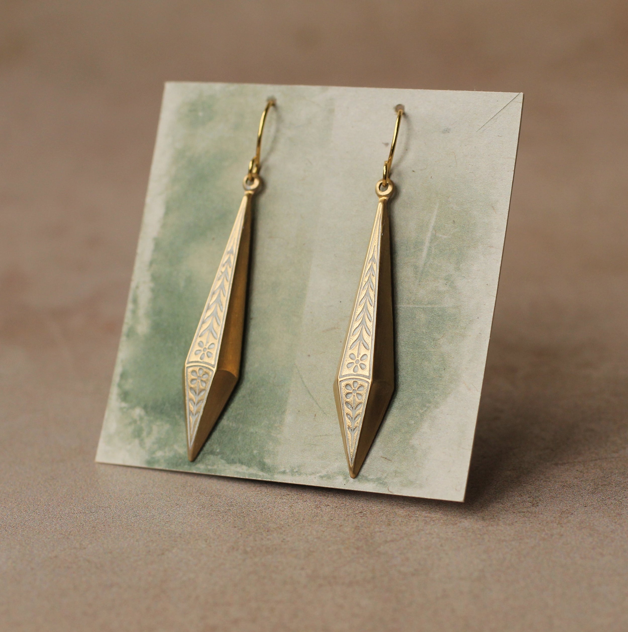 Silver Floral Sprig Earrings