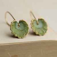 Willow Olive Green Leaf Earrings