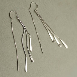 Sterling Silver Ribbon Earrings