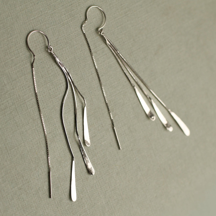 Sterling Silver Ribbon Earrings