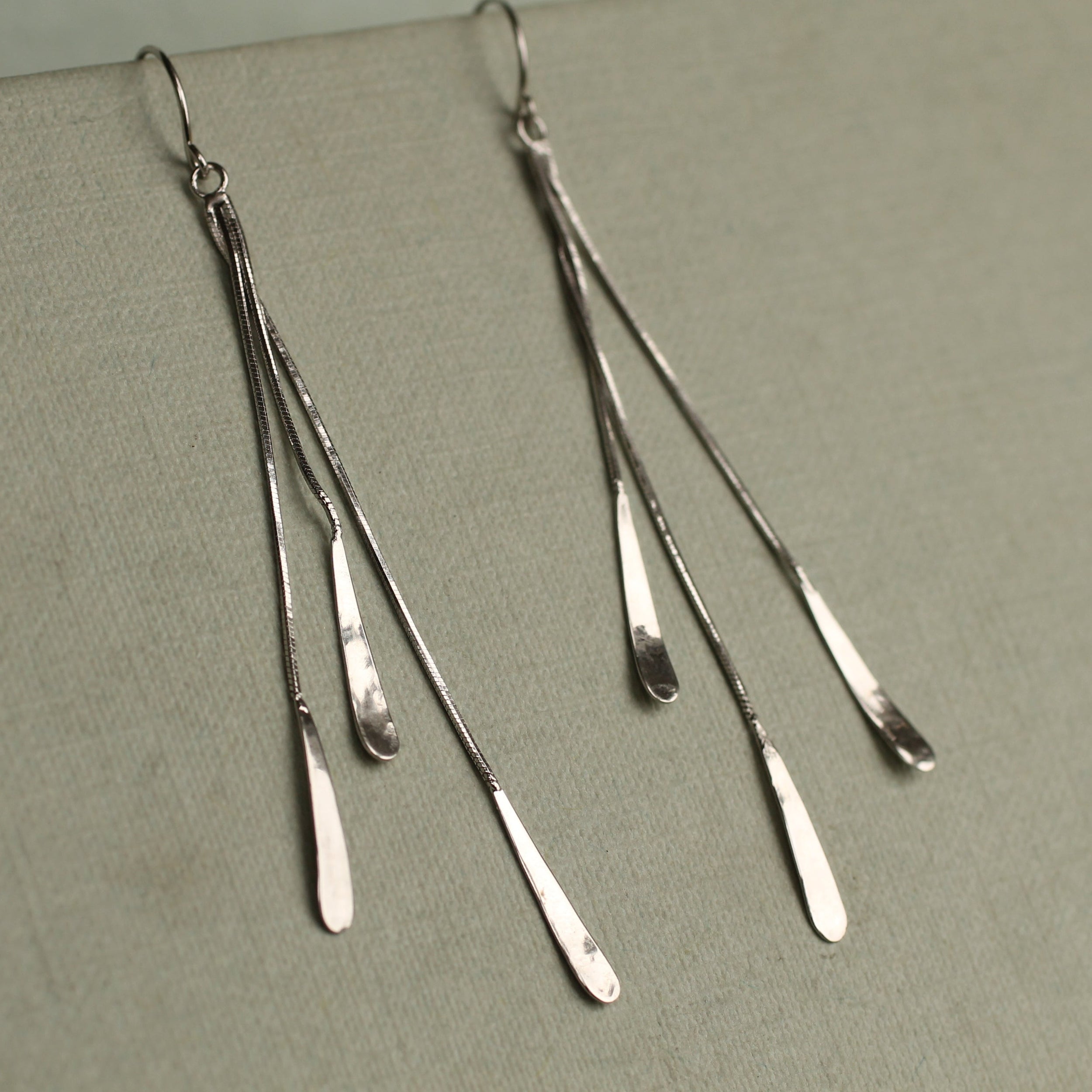 Sterling Silver Ribbon Earrings