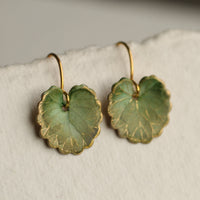 Willow Olive Green Leaf Earrings