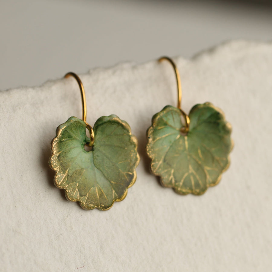 Willow Olive Green Leaf Earrings