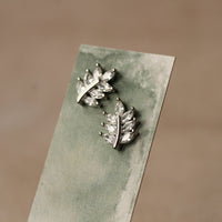 Silver Vintage Leaf Earrings