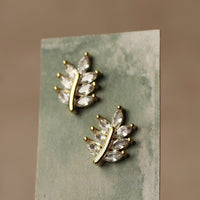 Crystal Vintage Leaf Earrings