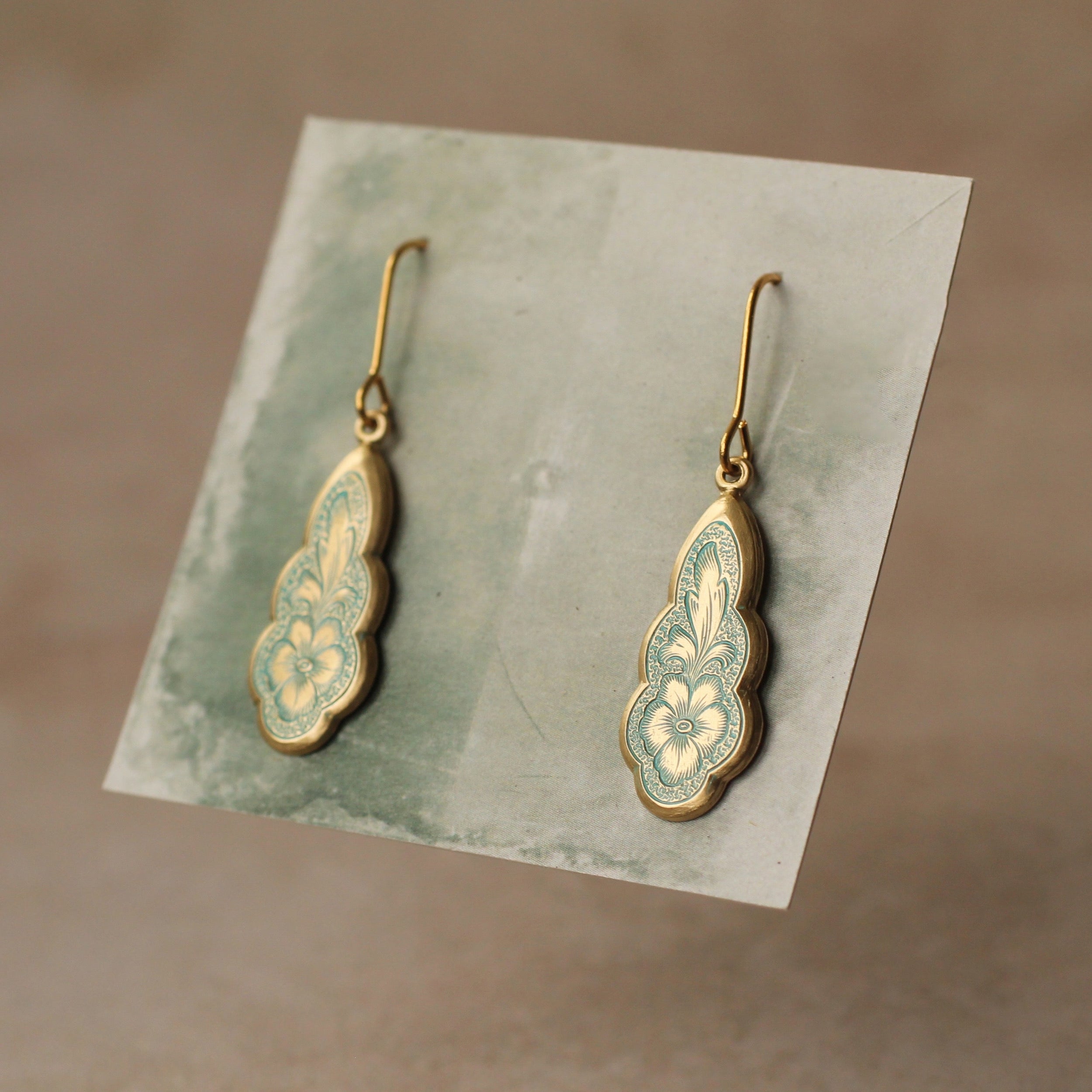 Silver Victorian Floral Earrings