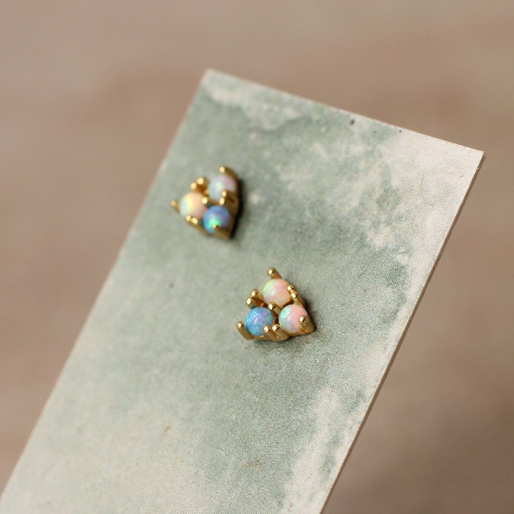 Turquoise Trio Opal Stud Earrings