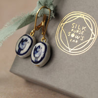 Blue Delft Tulip Earrings