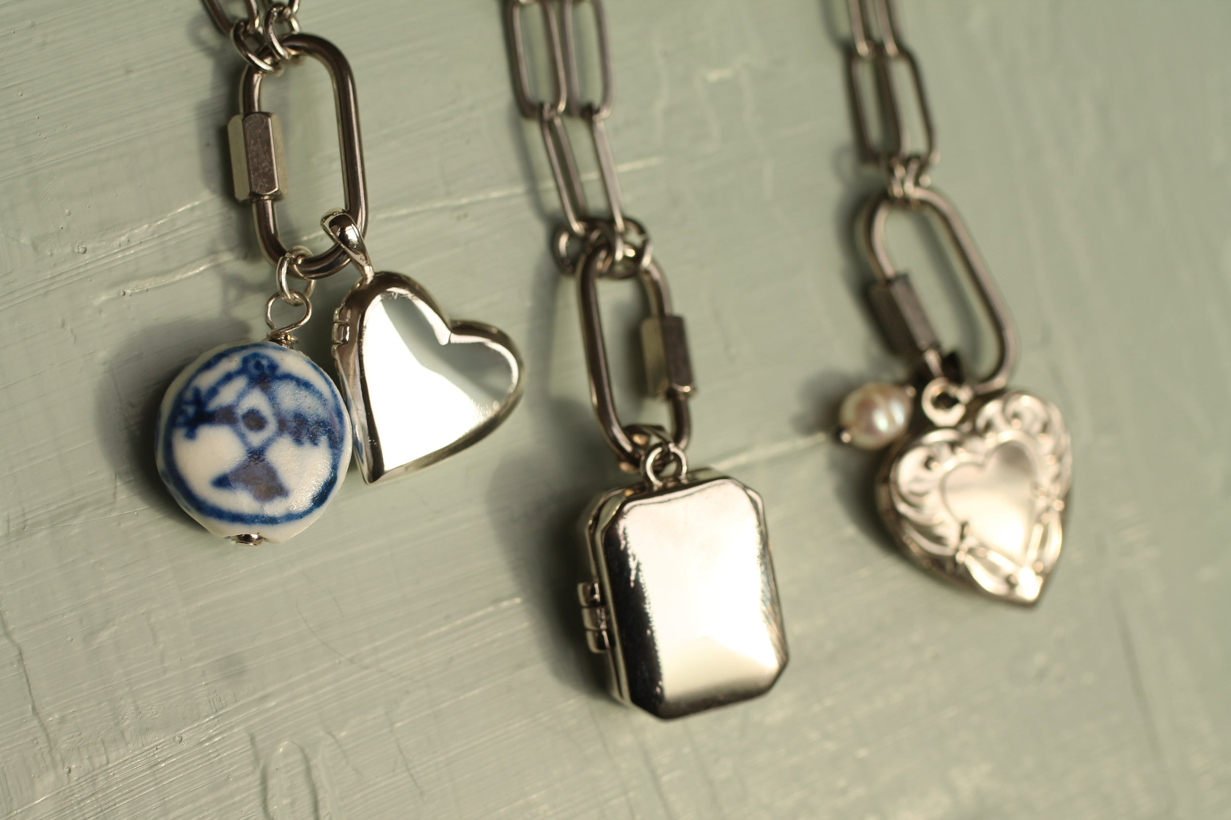 Silver Stripe Book Locket