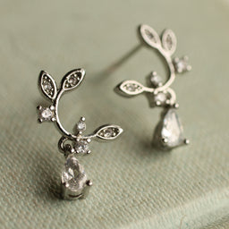 Silver Thorn Stud Earrings