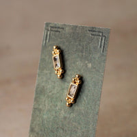 Tudor Baguette Rectangle Stud Earrings