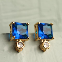 Royal Blue Block Earrings