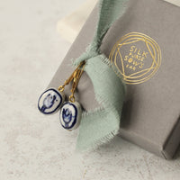 Delft Tulip Pearl Earrings