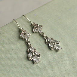 Silver Crystal Nouveau Jewel Earrings