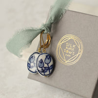 Blue Tulip Flower Earrings