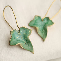 Clover Green Ivy Leaf Earrings