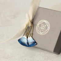 Indigo Blue Fan Earrings