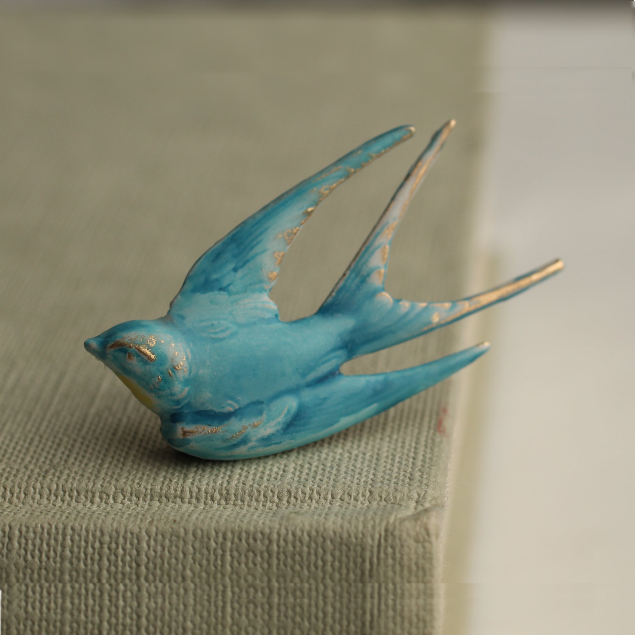 Blue Bird Swallow Brooch Pin
