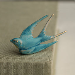 Blue Bird Swallow Brooch Pin