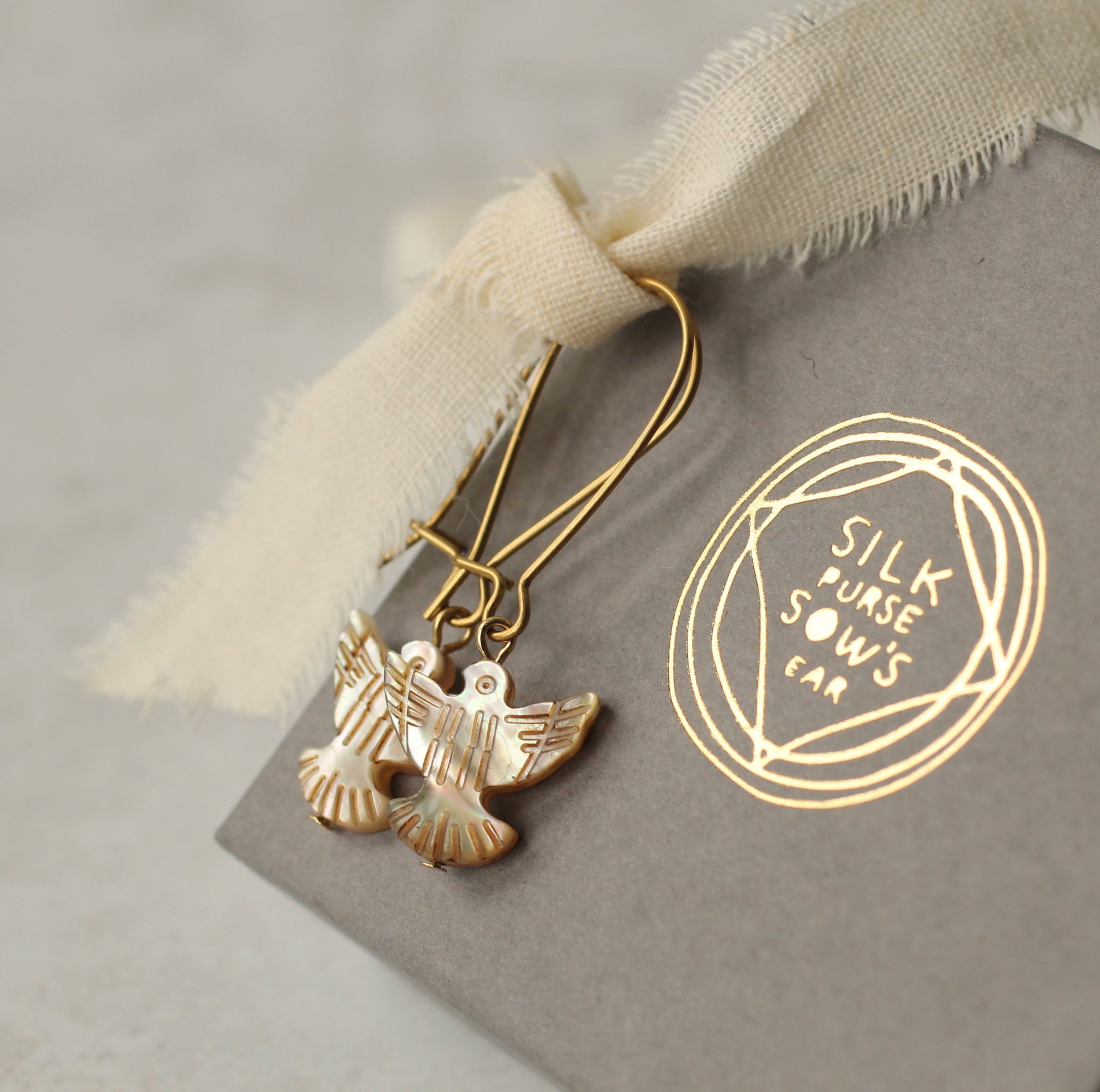 Pearl Dove Bird Earrings