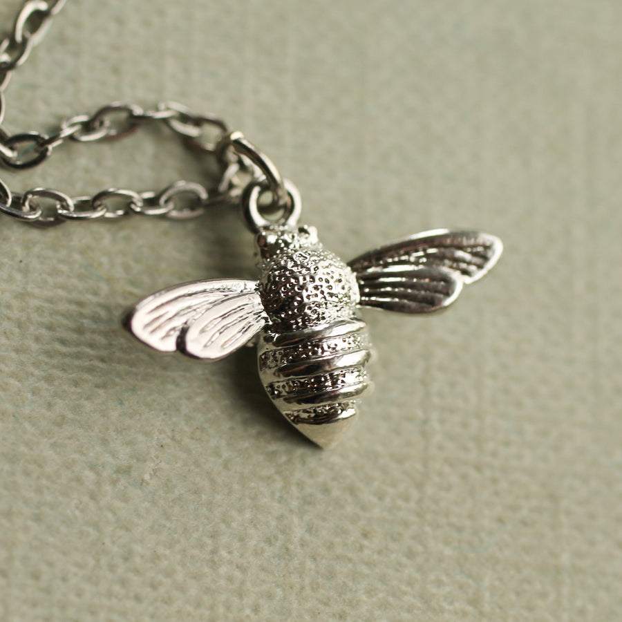 Silver Bee Necklace