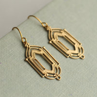 Art Deco Golden Gate Earrings