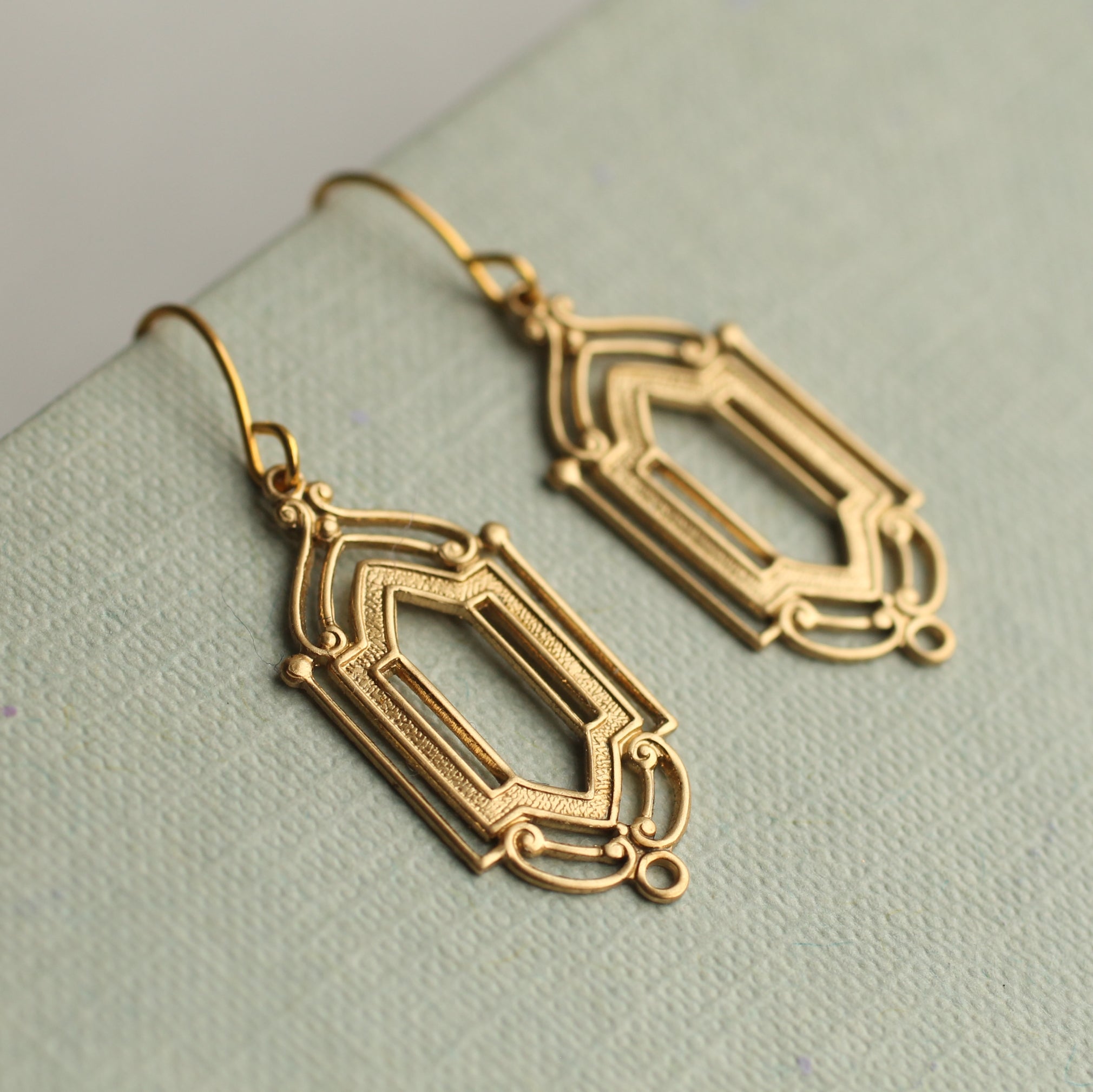 Art Deco Golden Gate Earrings