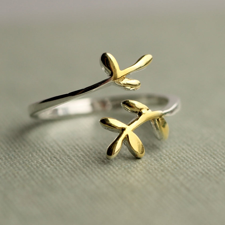 Botanical Sterling Silver Sprig Ring