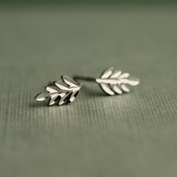 Sterling Silver Fern Stud Earrings