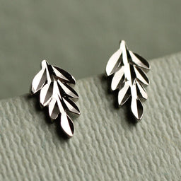 Sterling Silver Fern Stud Earrings