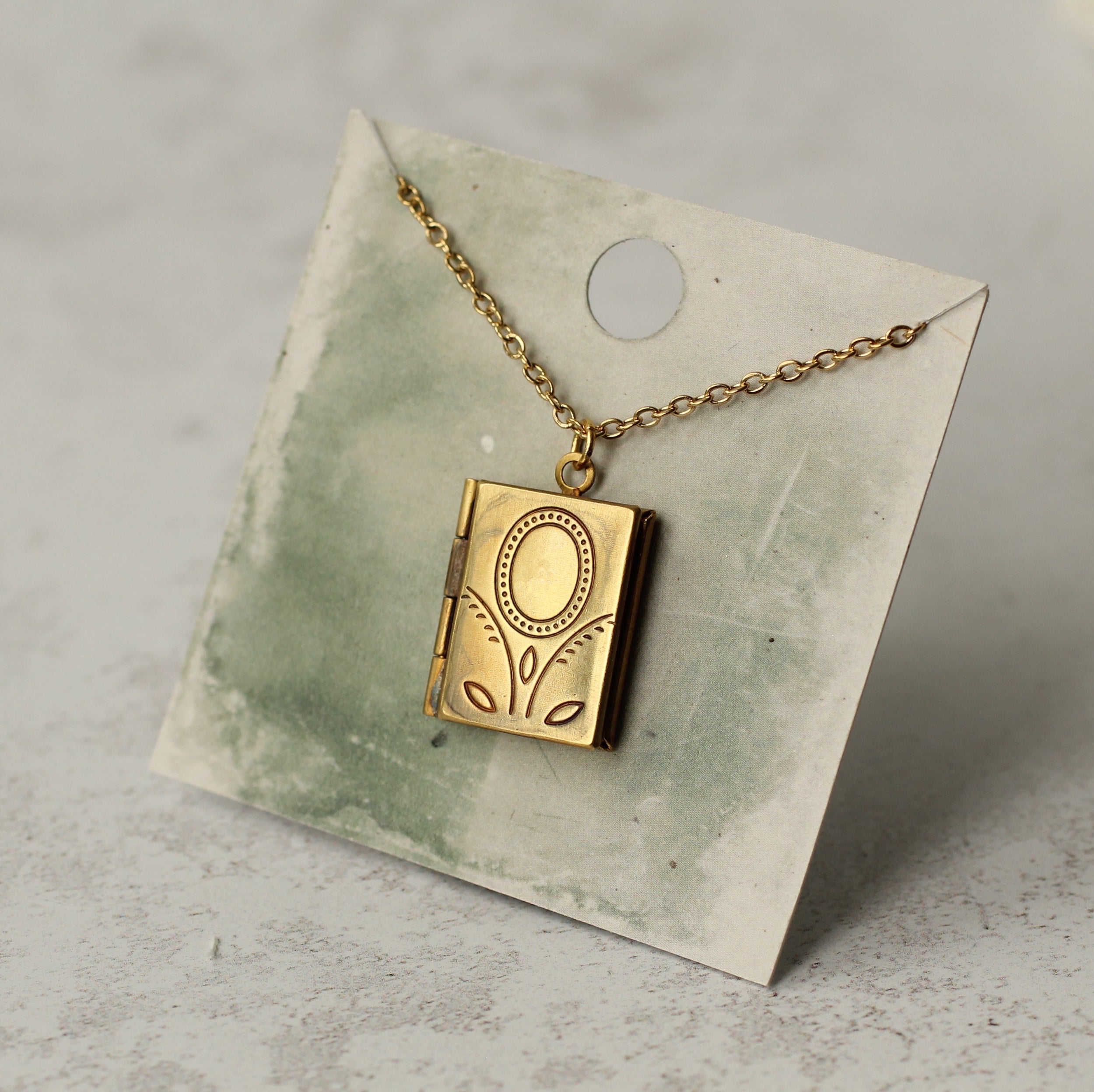 Flower Book Locket Necklace