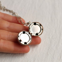 Silver Sphere Ball Locket Necklace