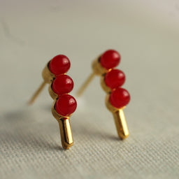 Red Dot Stud Earrings