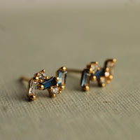 Sapphire Baguette Stud Earrings