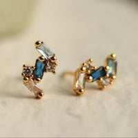 Sapphire Baguette Stud Earrings