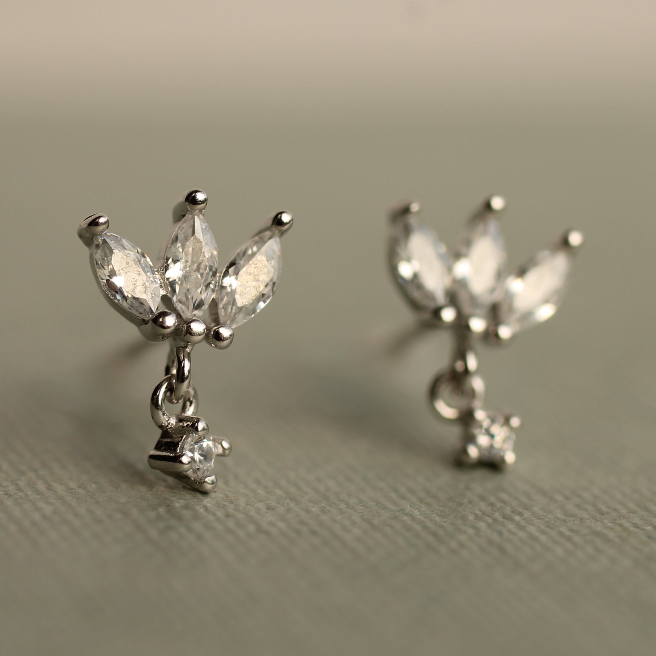 Sterling Silver Petal Stud Earrings
