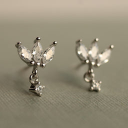 Sterling Silver Petal Stud Earrings