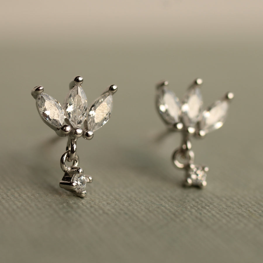 Sterling Silver Petal Stud Earrings