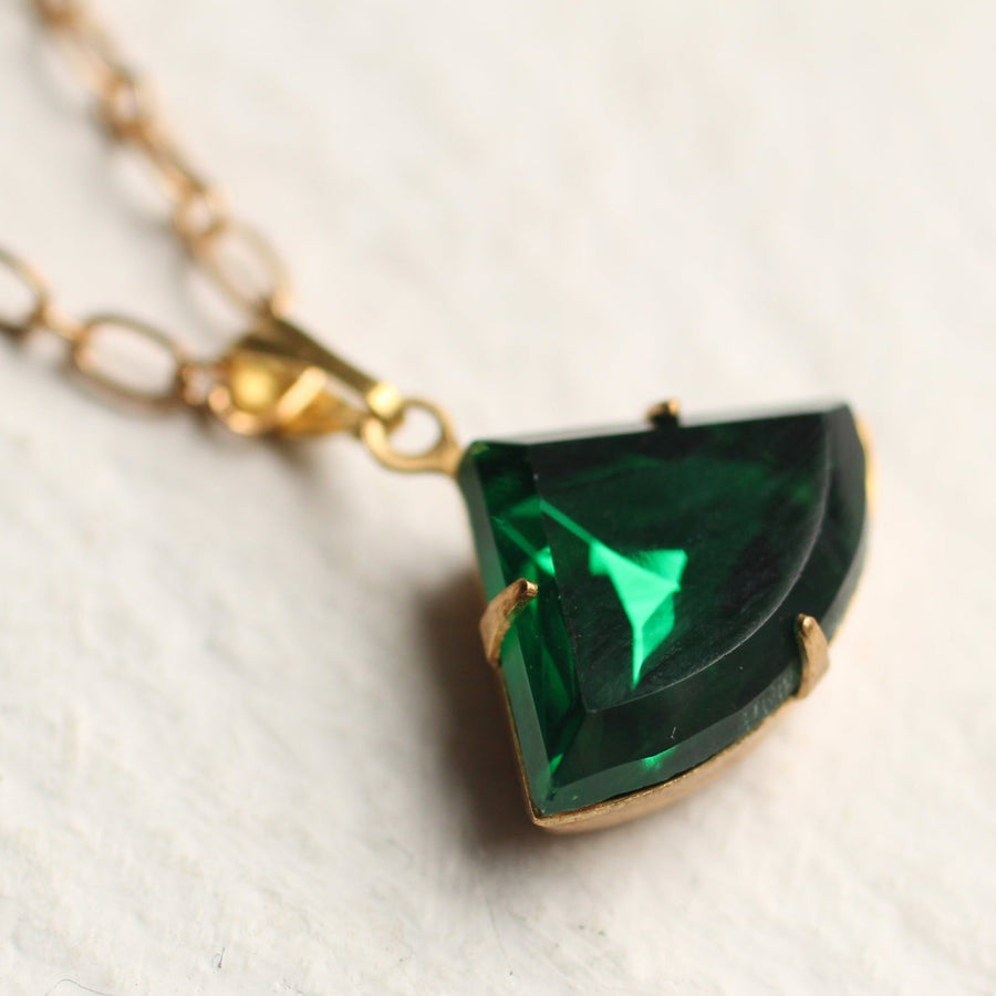 Emerald Green Art Deco Necklace