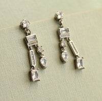 Art Deco Sterling Silver Chandelier Earrings
