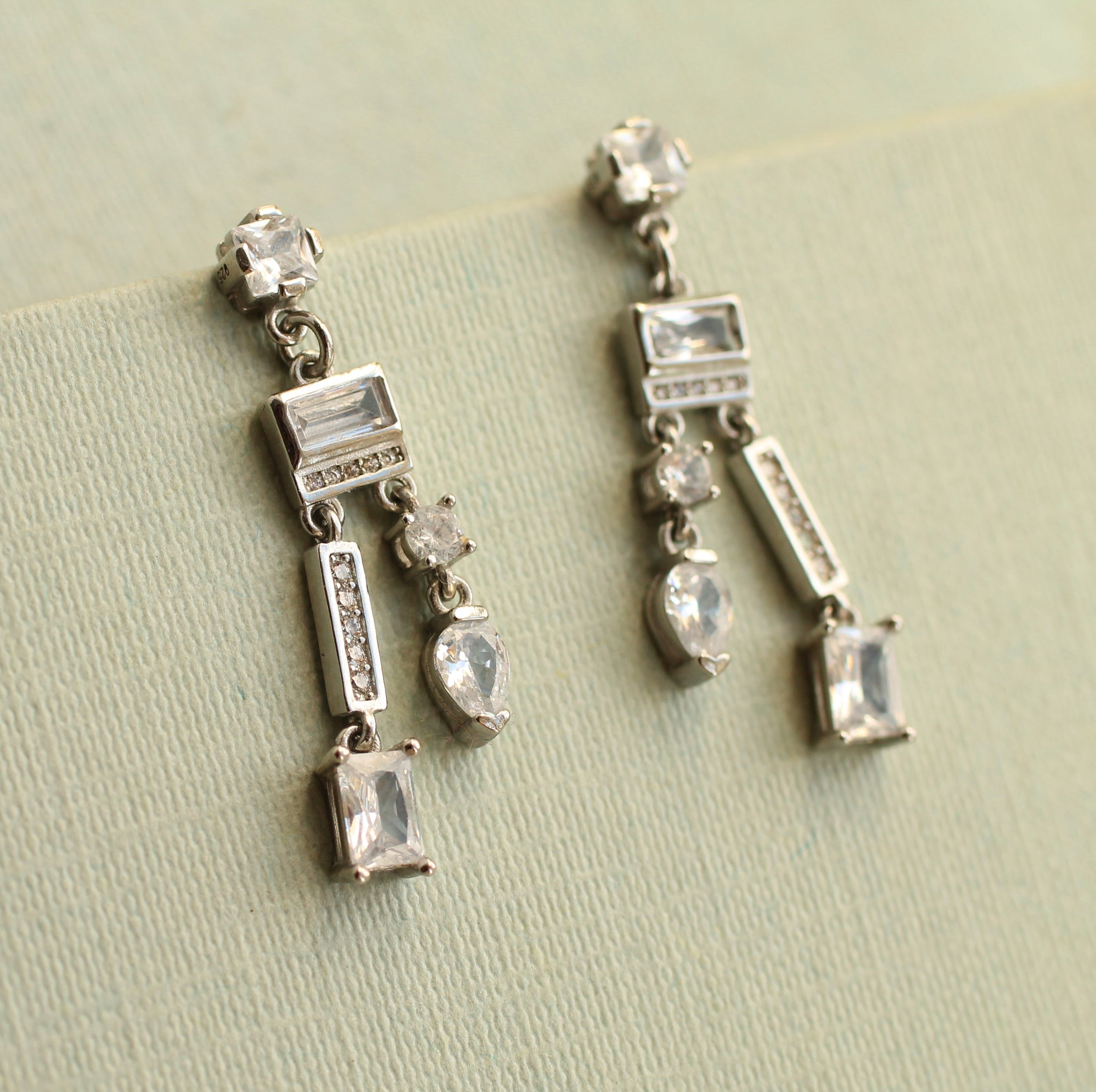 Art Deco Sterling Silver Chandelier Earrings