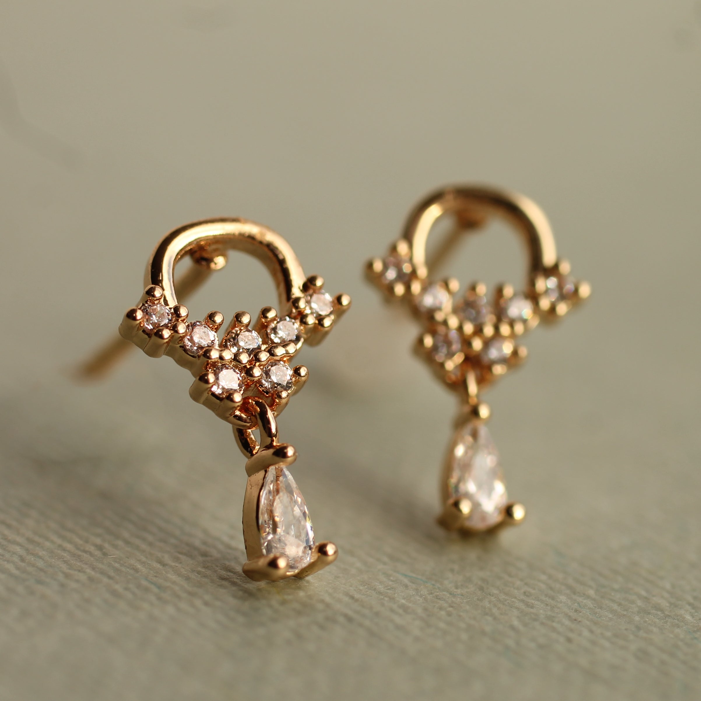 Gold Vermeil Tiny Droplet Hoop Earrings