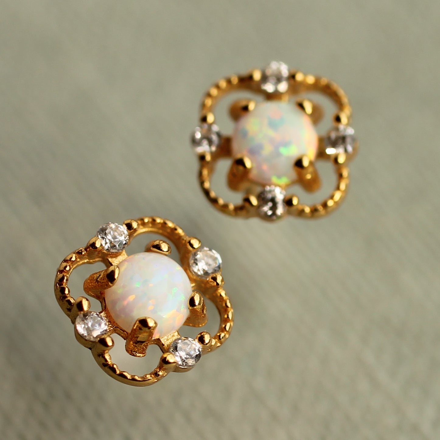 Victorian Opal Stud Earrings