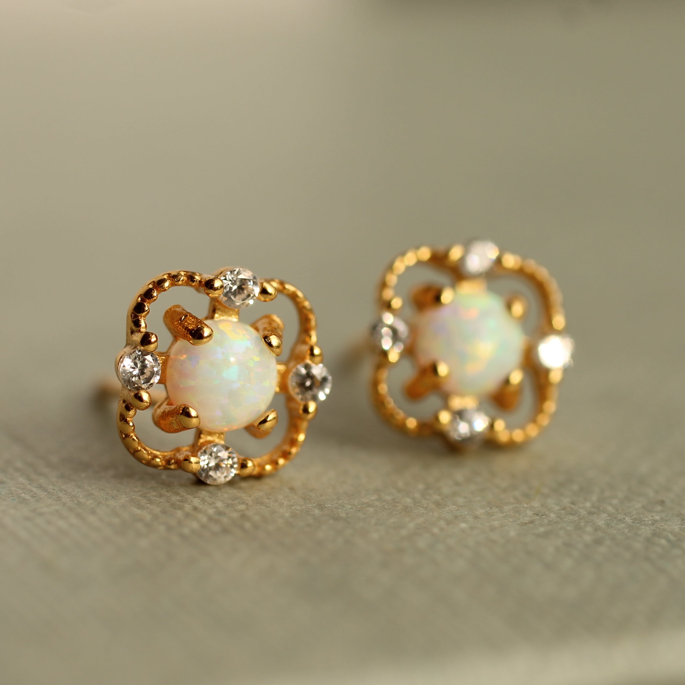 Victorian Opal Stud Earrings