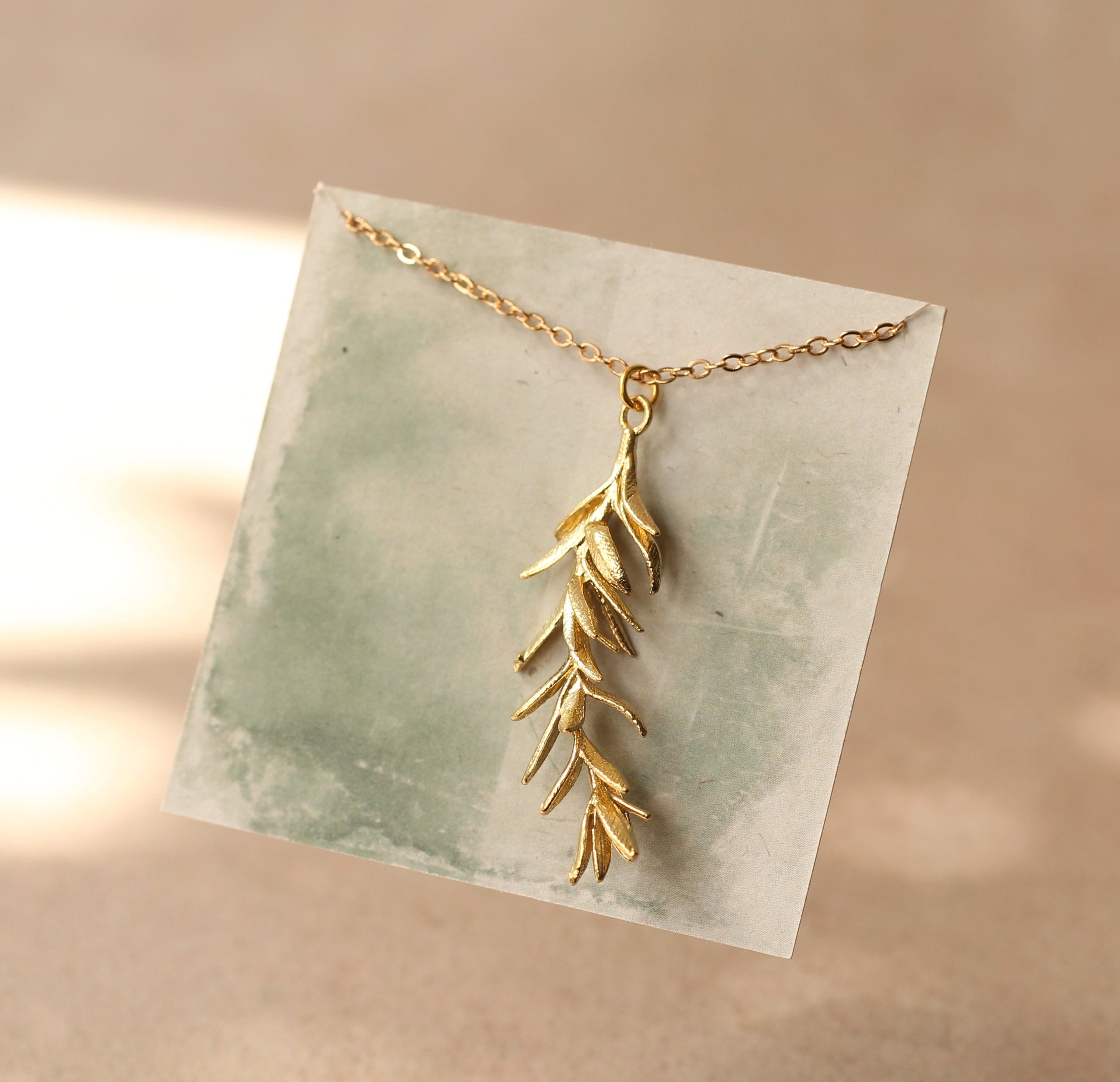 Rosemary Botanical Leaf Necklace